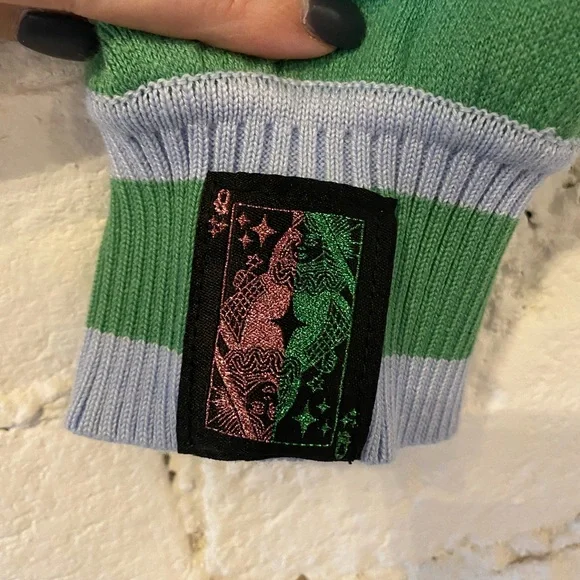 QUEEN OF SPARKLES Pink and Green Sequin Cardigan - Picture 3 of 7